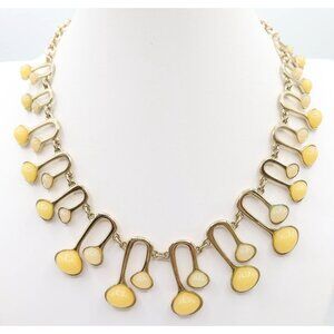 ANN TAYLOR Retro MCM Atomic Style Gold Tone Resin Cabochon Necklace Funky Mod